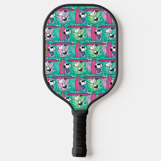 pinda's | Snoopy Blauwgroen Surf Patroon Pickleball Paddle (Achterkant)