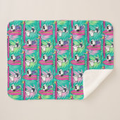 pinda's | Snoopy Blauwgroen Surf Patroon Sherpa Deken (Voorkant (horizontaal))