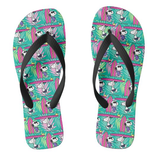 pinda's | Snoopy Blauwgroen Surf Patroon Teenslippers (Voetbed)