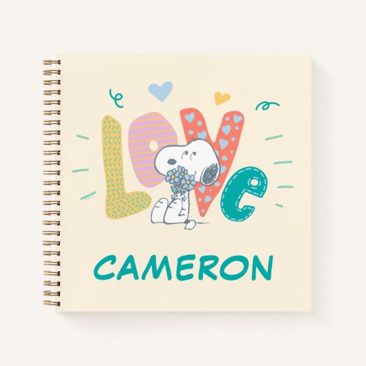 Pinda's | Snoopy Bloem Liefde Notitieboek (Voorkant)