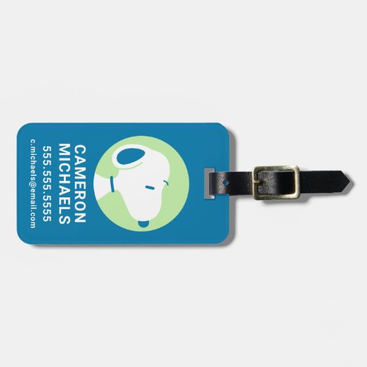 pinda's | Snoopy Blue Deco Dreams Bagagelabel (Voorkant horizontaal)