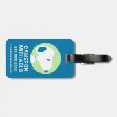 pinda's | Snoopy Blue Deco Dreams Bagagelabel (Achterkant horizontaal)