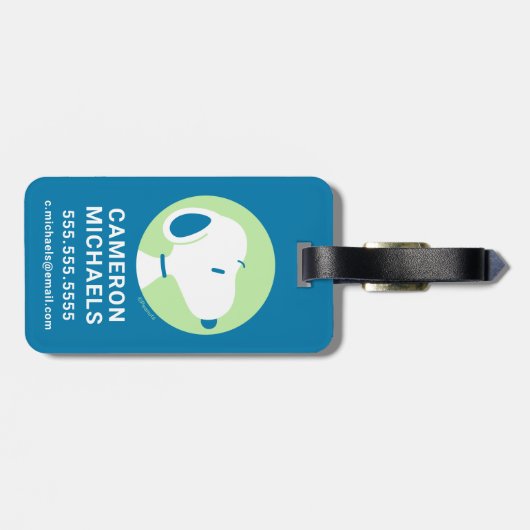 pinda's | Snoopy Blue Deco Dreams Bagagelabel (Achterkant horizontaal)