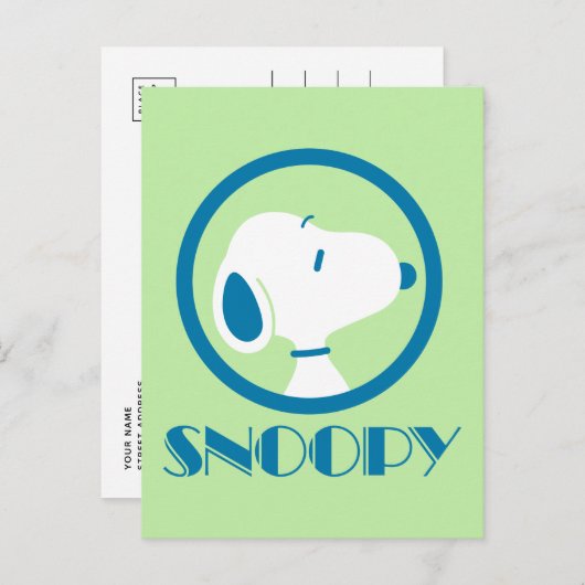 pinda's | Snoopy Blue Deco Dreams Briefkaart (Voorkant / Achterkant)