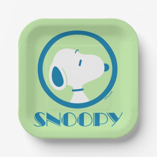 pinda's | Snoopy Blue Deco Dreams Papieren Bordje (Voorkant)