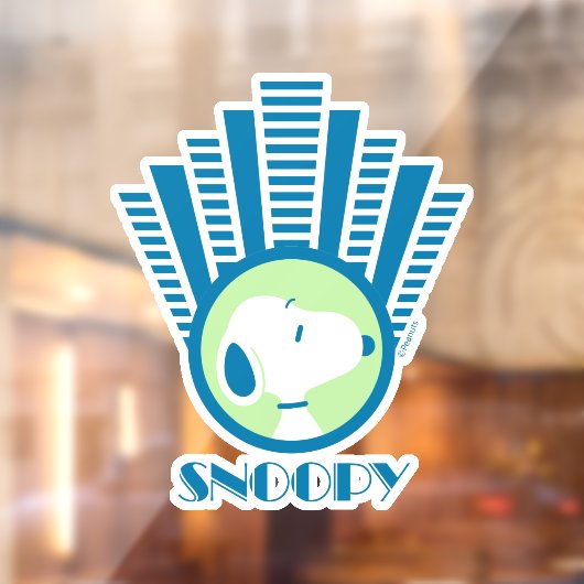 pinda's | Snoopy Blue Deco Dreams Raamsticker (Vel 2)