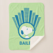 pinda's | Snoopy Blue Deco Dreams Sherpa Deken (Voorkant)