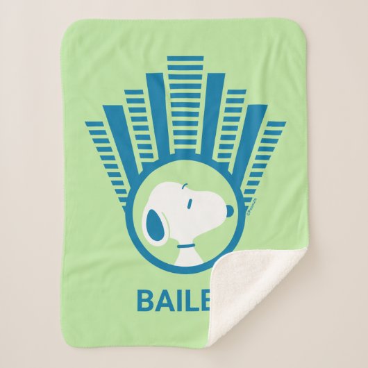 pinda's | Snoopy Blue Deco Dreams Sherpa Deken (Voorkant)