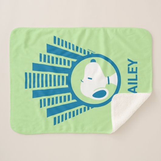 pinda's | Snoopy Blue Deco Dreams Sherpa Deken (Voorkant (horizontaal))