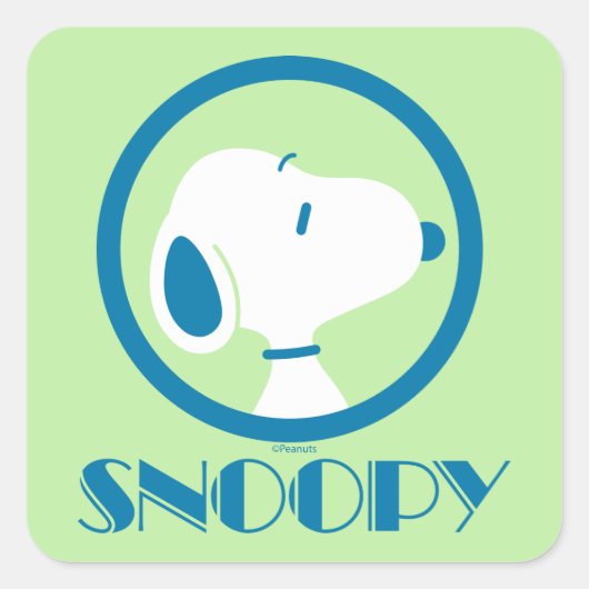 pinda's | Snoopy Blue Deco Dreams Vierkante Sticker (Voorkant)