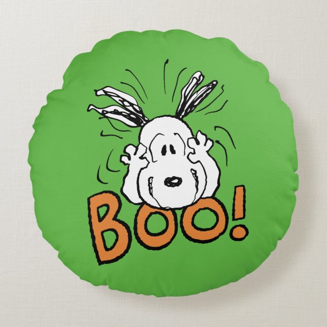 pinda's | Snoopy Boo Rond Kussen (Voorkant)