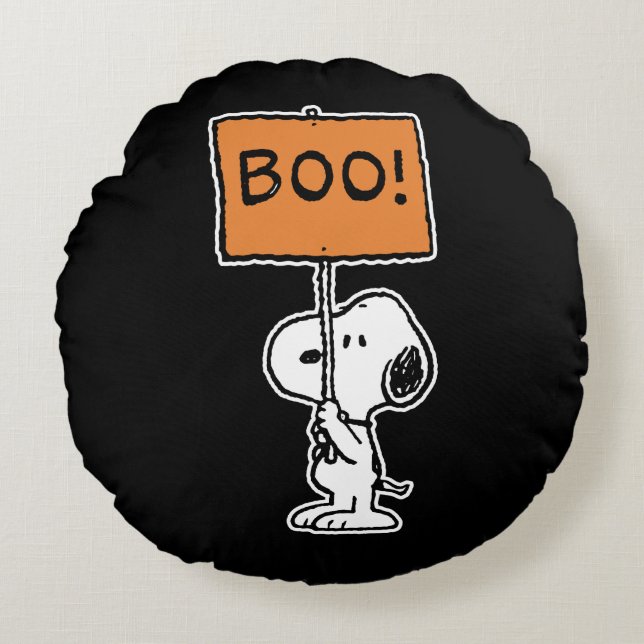 pinda's | Snoopy Boo! Rond Kussen (Voorkant)