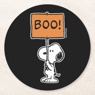pinda's   Snoopy Boo! Ronde Kartonnen Onderzetter