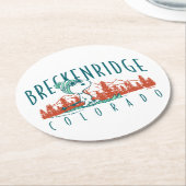 pinda's | Snoopy Breckenridge Colorado Ronde Kartonnen Onderzetter (Gebogen)