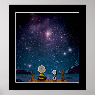 pinda's   Snoopy & Charlie Brown Star Watching Poster