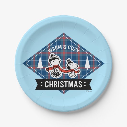 pinda's | Snoopy & Charlie Brown Warm & Cozy Papieren Bordje (Voorkant)