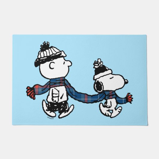 pinda's | Snoopy & Charlie Brown Winter Scarf Deurmat (Voorkant)