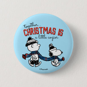 pinda's Snoopy & Charlie Brown Winter Scarf Ronde Button 5,7 Cm