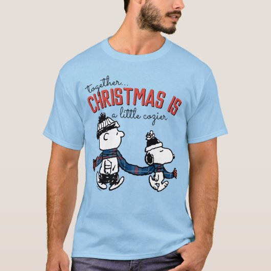 pinda's | Snoopy & Charlie Brown Winter Scarf T-shirt (Voorkant)