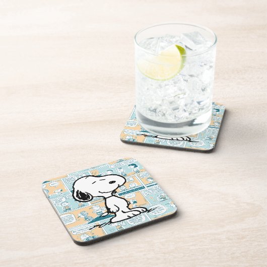 pinda's | Snoopy Comic Pattern Bier Onderzetter (Rechterzijde)