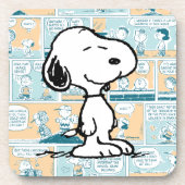 pinda's | Snoopy Comic Pattern Bier Onderzetter (Voorkant)