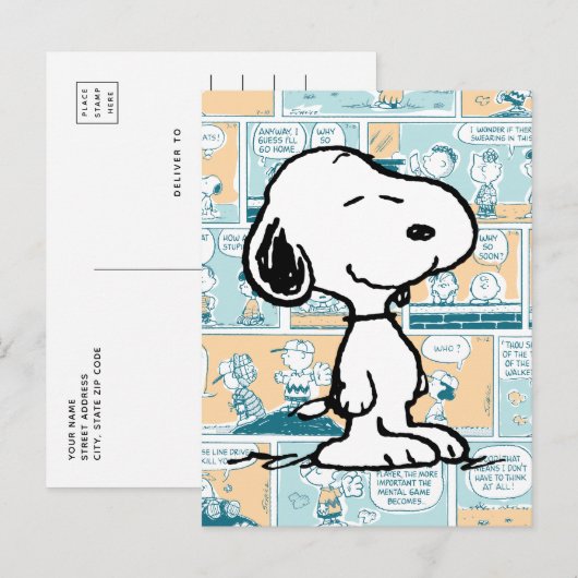 pinda's | Snoopy Comic Pattern Briefkaart (Voorkant / Achterkant)