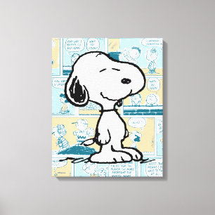 pinda's Snoopy Comic Pattern Canvas Afdruk