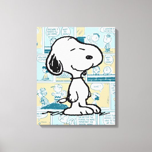 pinda's | Snoopy Comic Pattern Canvas Afdruk (Voorkant)
