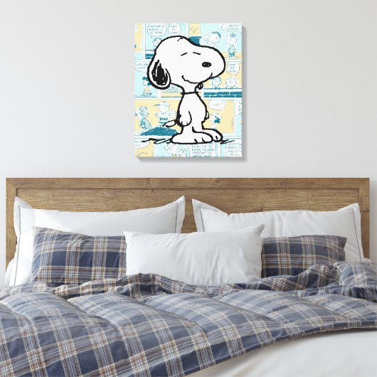 pinda's | Snoopy Comic Pattern Canvas Afdruk (Insitu (Slaapkamer))