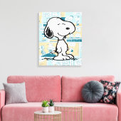 pinda's | Snoopy Comic Pattern Canvas Afdruk (Insitu (Woonkamer))