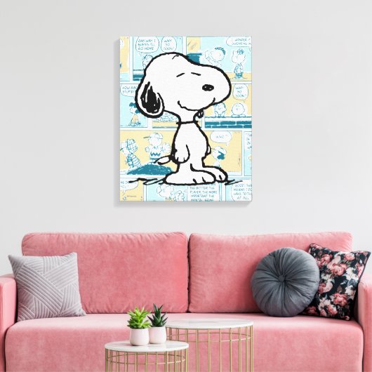 pinda's | Snoopy Comic Pattern Canvas Afdruk (Insitu (Woonkamer))