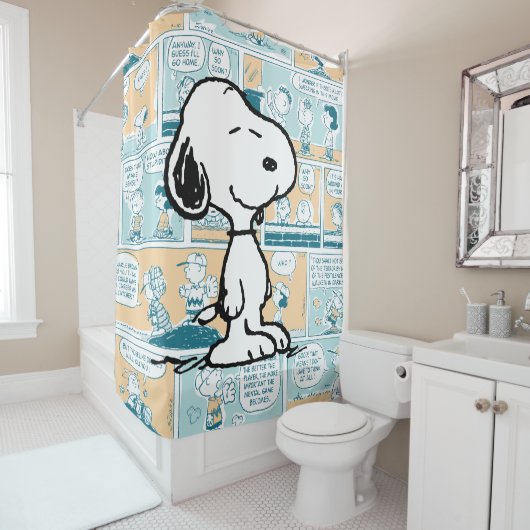 pinda's | Snoopy Comic Pattern Douchegordijn (In situ)