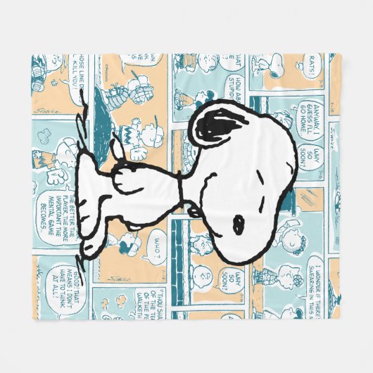 pinda's | Snoopy Comic Pattern Fleece Deken (Voorkant (Horizontaal))