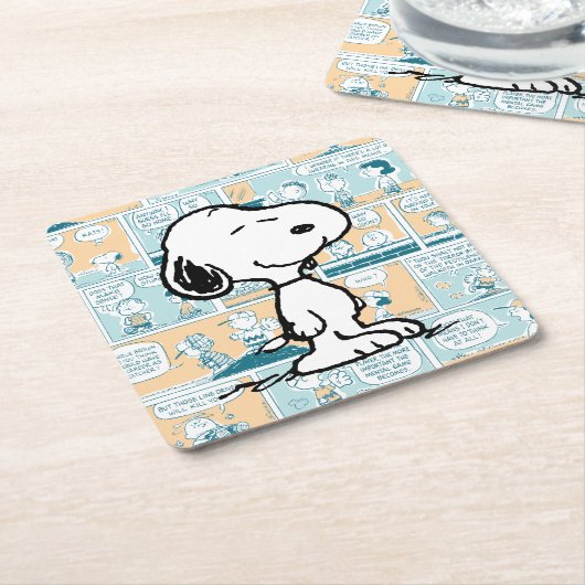 pinda's | Snoopy Comic Pattern Kartonnen Onderzetters (Schuin)