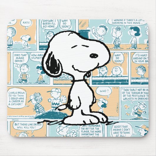 pinda's | Snoopy Comic Pattern Muismat (Voorkant)
