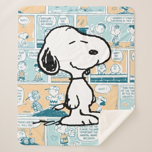 pinda's | Snoopy Comic Pattern Sherpa Deken (Voorkant)