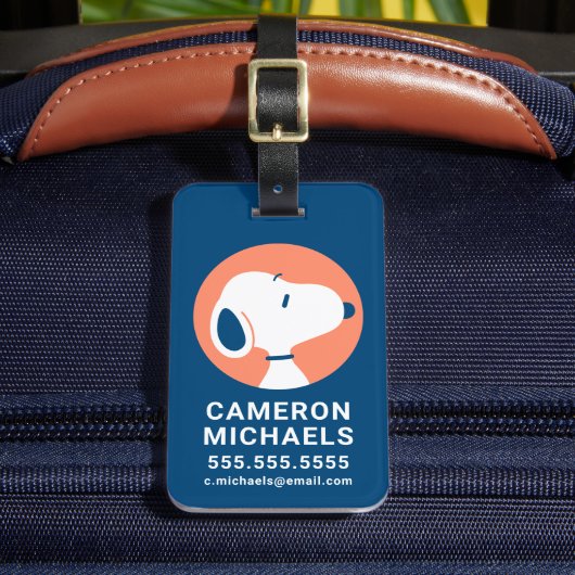 pinda's | Snoopy Dark Blue Deco Dreams Bagagelabel (Voorkant Insitu 2)