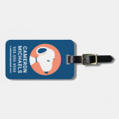 pinda's | Snoopy Dark Blue Deco Dreams Bagagelabel (Voorkant horizontaal)