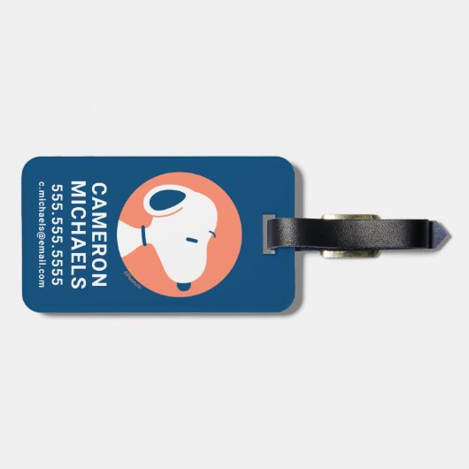 pinda's | Snoopy Dark Blue Deco Dreams Bagagelabel (Achterkant horizontaal)