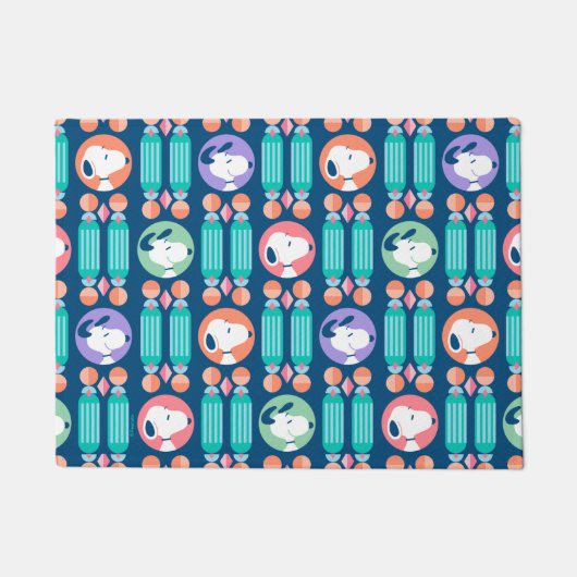 pinda's | Snoopy Dark Blue Deco Dreams Patroon Deurmat (Voorkant)