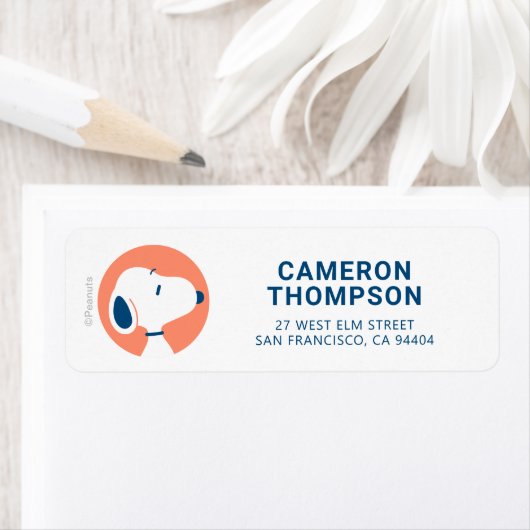 pinda's | Snoopy Dark Blue Deco Dreams Patroon Etiket (Insitu)