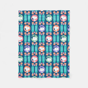 pinda's   Snoopy Dark Blue Deco Dreams Patroon Fleece Deken