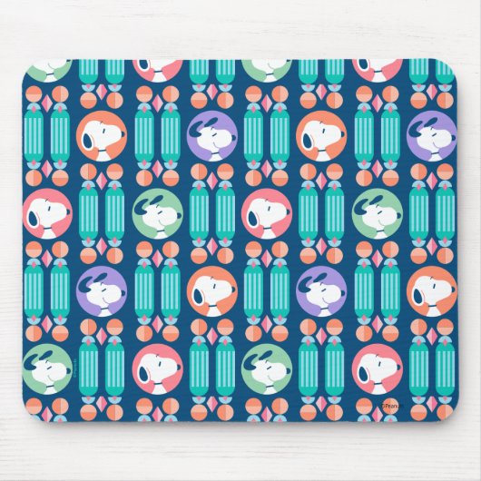 pinda's | Snoopy Dark Blue Deco Dreams Patroon Muismat (Voorkant)