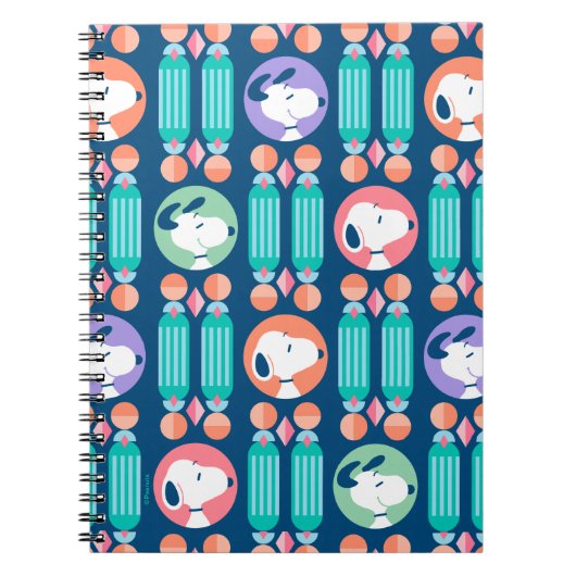 pinda's | Snoopy Dark Blue Deco Dreams Patroon Notitieboek (Voorkant)
