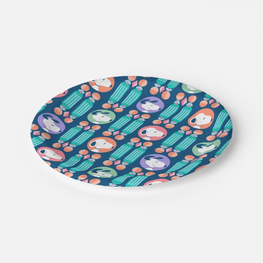 pinda's | Snoopy Dark Blue Deco Dreams Patroon Papieren Bordje (Gekanteld)