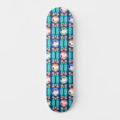 pinda's | Snoopy Dark Blue Deco Dreams Patroon Persoonlijk Skateboard (Voorkant)