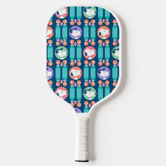 pinda's | Snoopy Dark Blue Deco Dreams Patroon Pickleball Paddle (Achterkant)