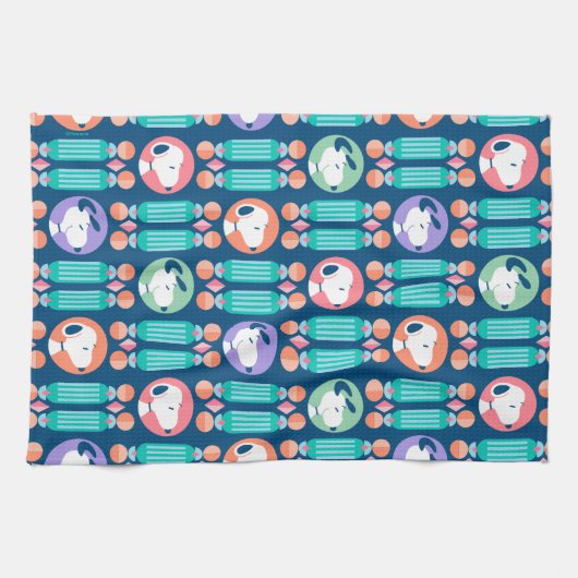 pinda's | Snoopy Dark Blue Deco Dreams Patroon Theedoek (Horizontaal)