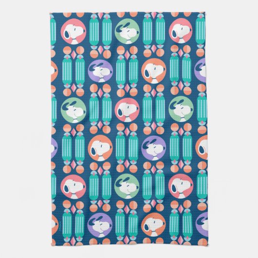 pinda's | Snoopy Dark Blue Deco Dreams Patroon Theedoek (Verticaal)