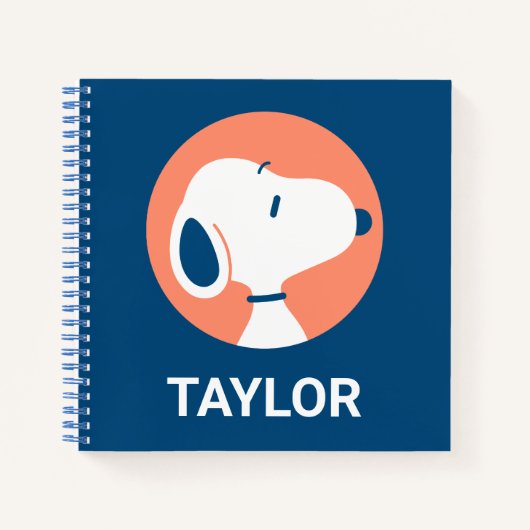 pinda's | Snoopy Dark Blue Deco | Jouw namen toevo Notitieboek (Voorkant)